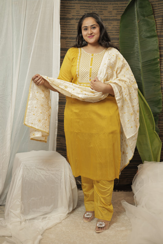 Gopi Silk 3 piece Party Wear Suit Set